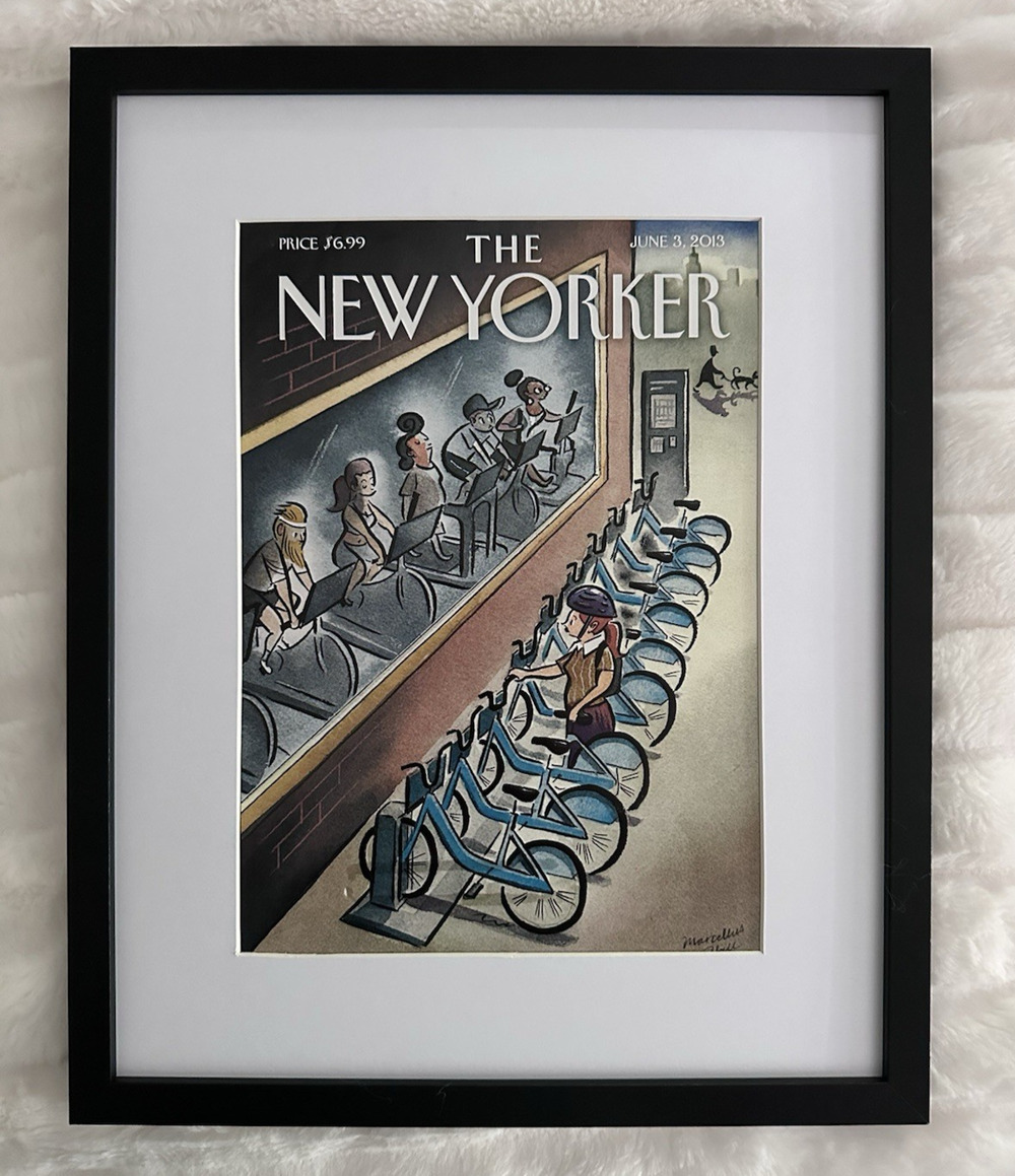 Framed 2013 The New Yorker Cover June 3 Urban Cycles Marcellus Hall